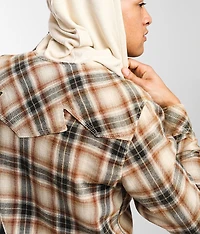 Plaid Athletic Hooded Flannel Shirt