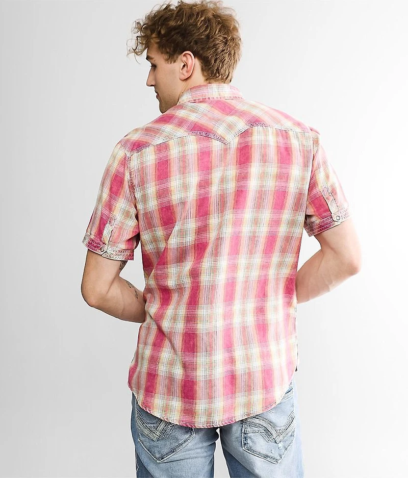 Washed Plaid Athletic Shirt