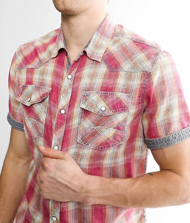 Washed Plaid Athletic Shirt