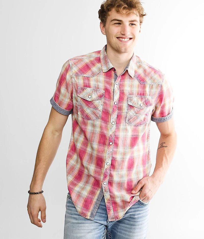 Washed Plaid Athletic Shirt