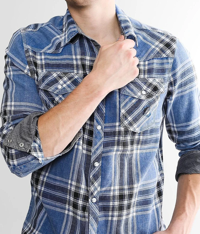 Washed Plaid Athletic Shirt