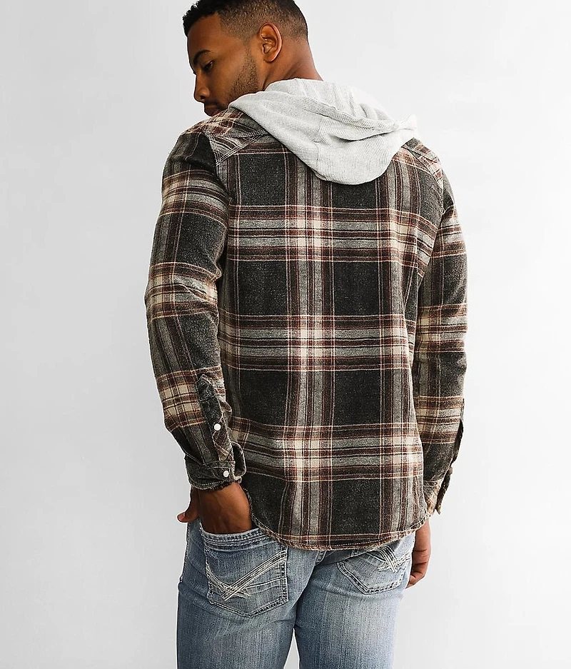 Plaid Athletic Hooded Shirt
