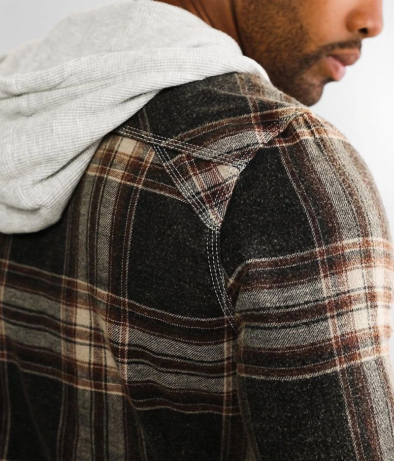 Plaid Athletic Hooded Shirt