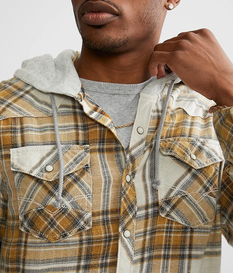Plaid Standard Hooded Shirt