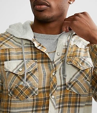 Plaid Standard Hooded Shirt