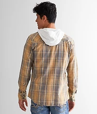 Plaid Athletic Hooded Shirt