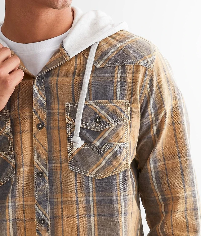 Plaid Athletic Hooded Shirt