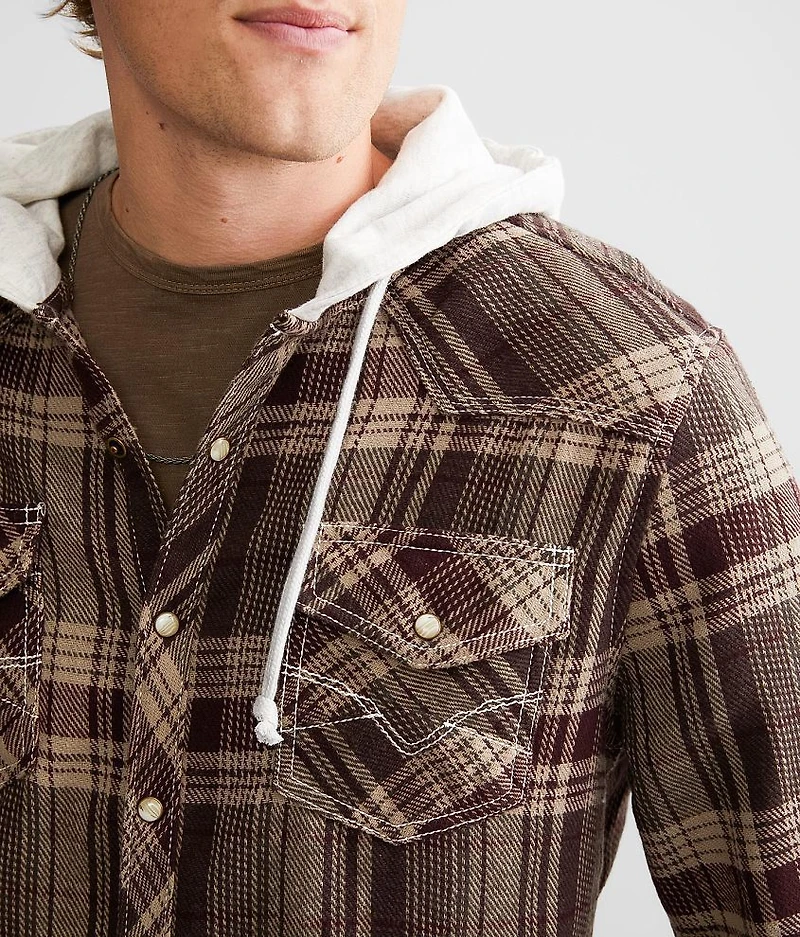 Flannel Athletic Hooded Shirt