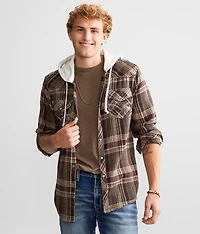 Flannel Athletic Hooded Shirt