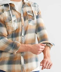 Plaid Athletic Hooded Shirt