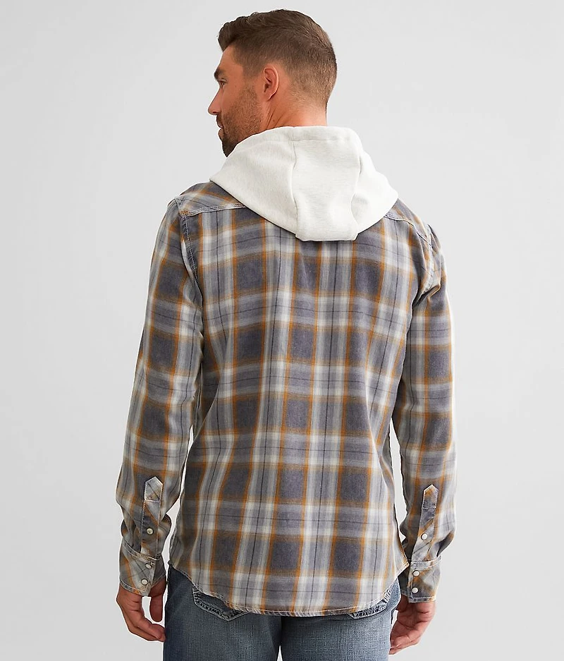 Plaid Athletic Hooded Shirt