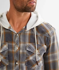 Plaid Athletic Hooded Shirt