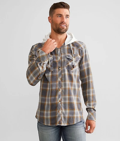 Plaid Athletic Hooded Shirt