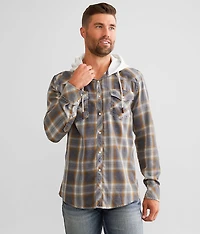 Plaid Athletic Hooded Shirt