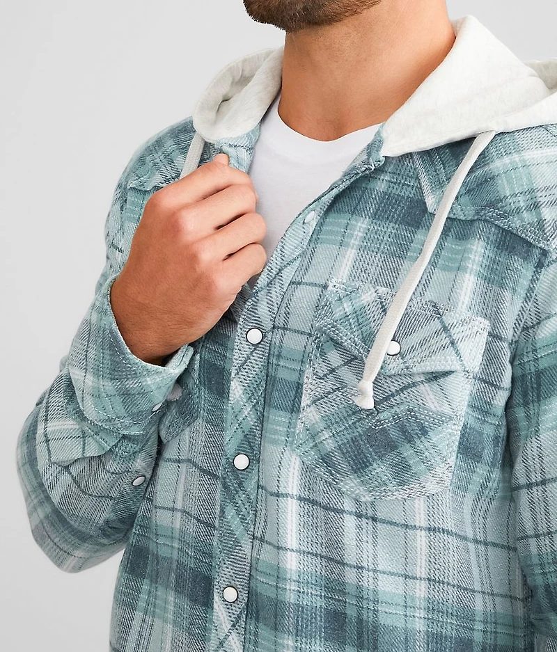 Plaid Standard Hooded Flannel Shirt