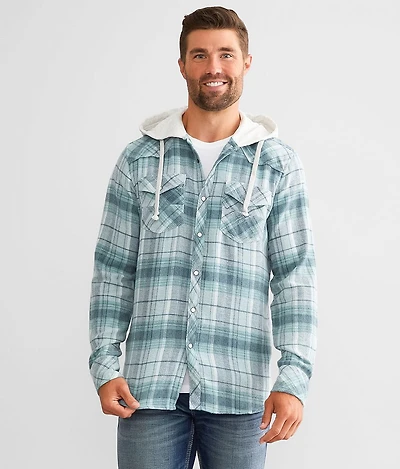 Plaid Standard Hooded Flannel Shirt