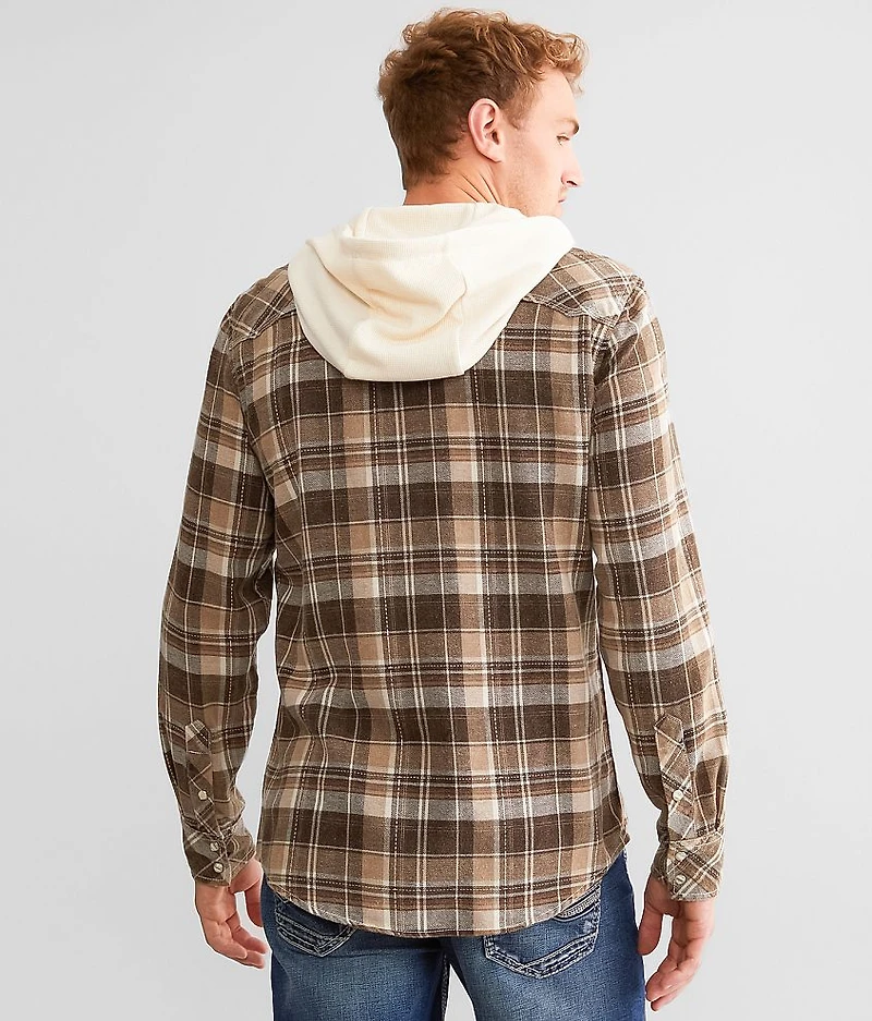 Plaid Athletic Hooded Shirt