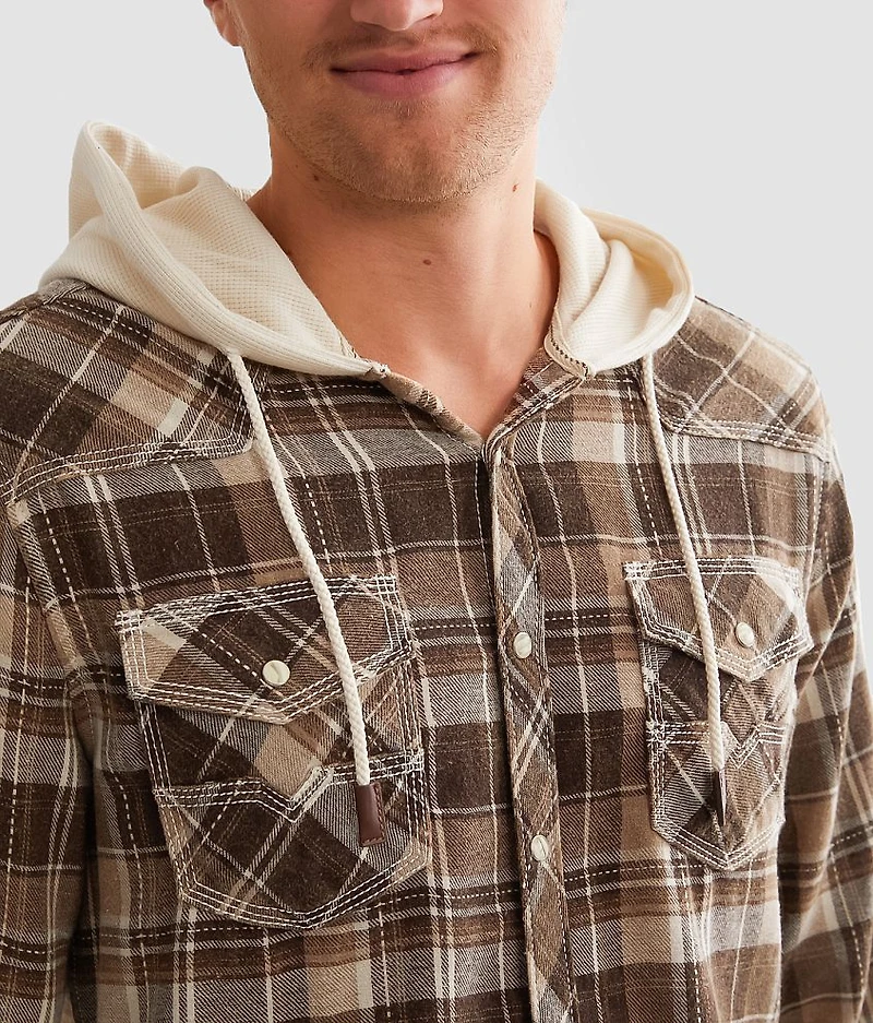 Plaid Athletic Hooded Shirt