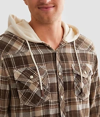 Plaid Athletic Hooded Shirt