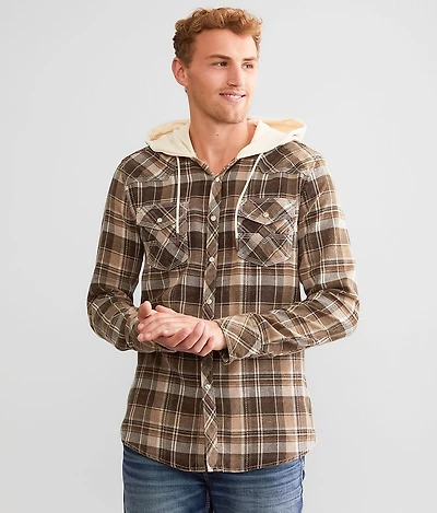 Plaid Athletic Hooded Shirt
