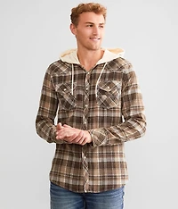 Plaid Athletic Hooded Shirt