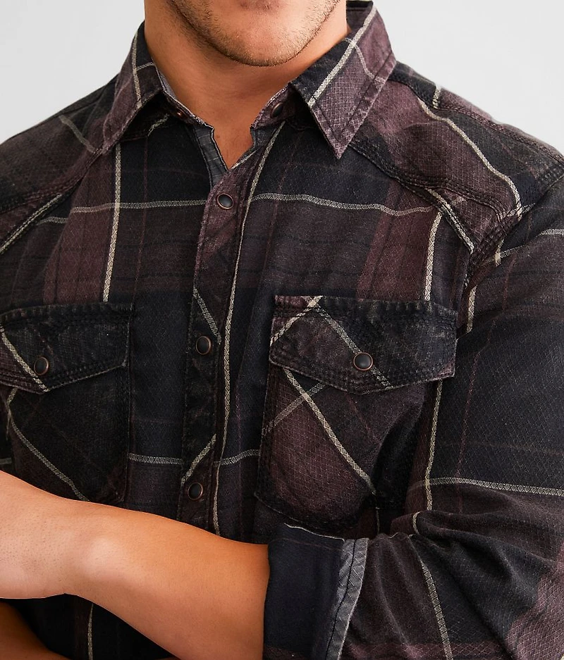 Washed Plaid Athletic Shirt