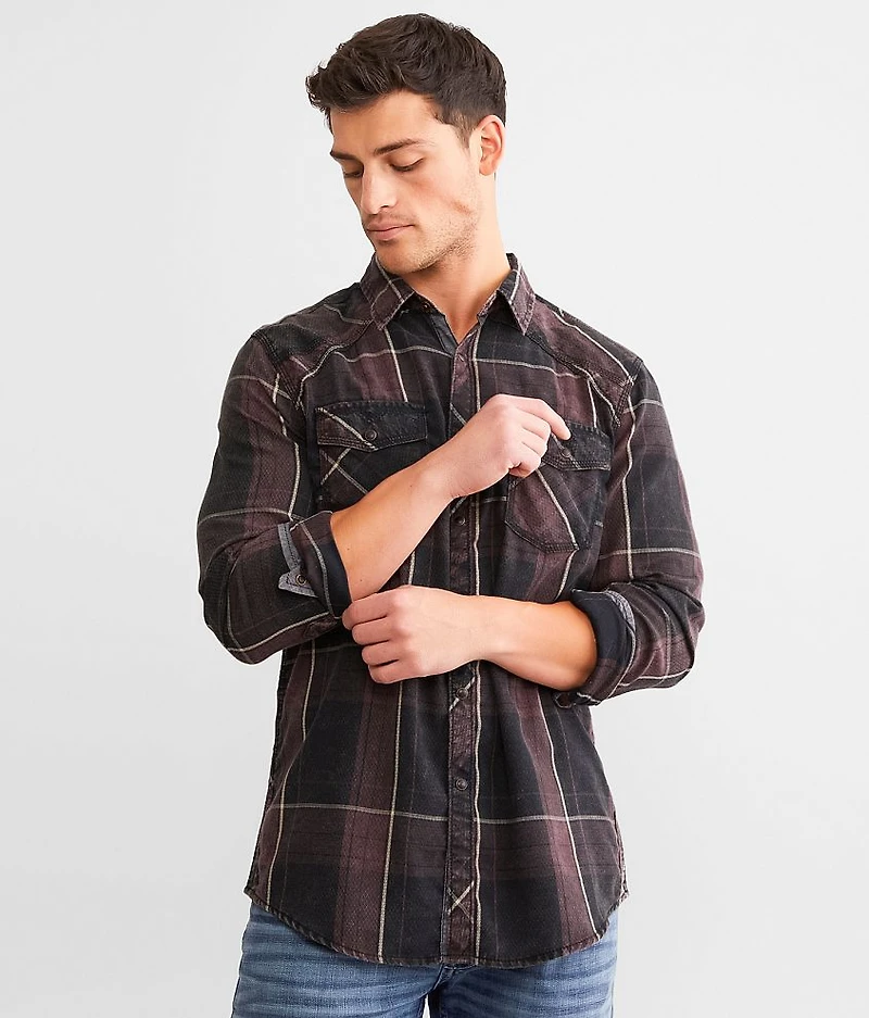 Washed Plaid Athletic Shirt