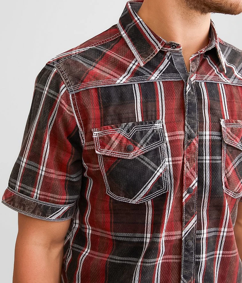 Washed Plaid Athletic Shirt