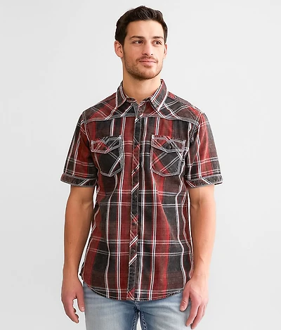Washed Plaid Athletic Shirt