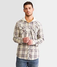 Plaid Athletic Hooded Shirt