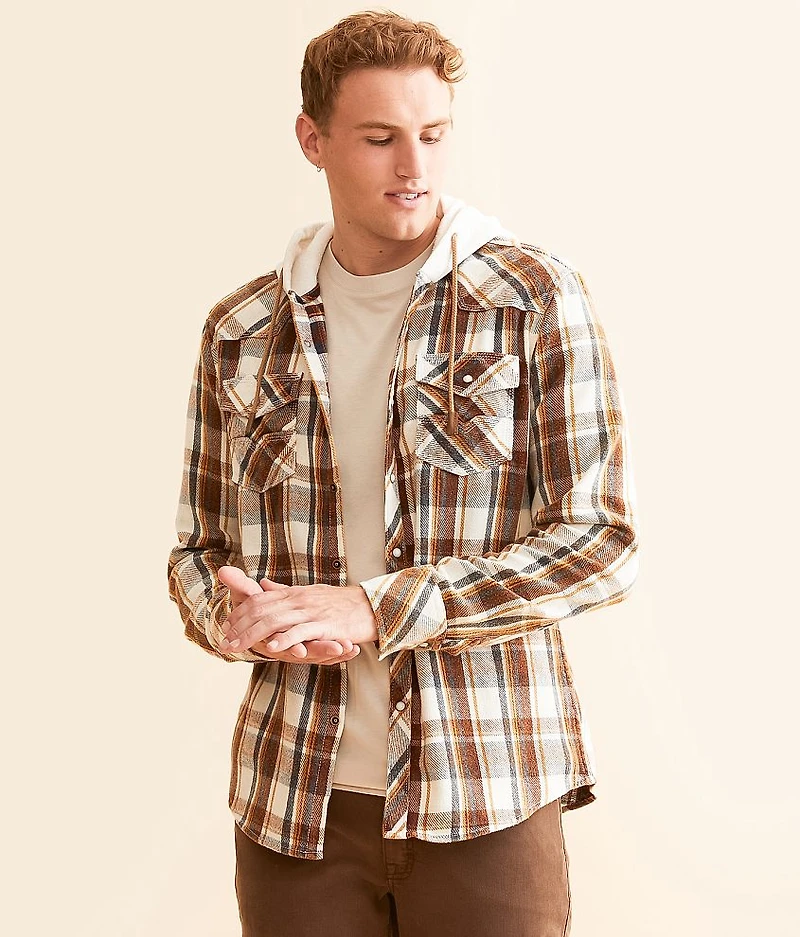 Plaid Athletic Hooded Shirt