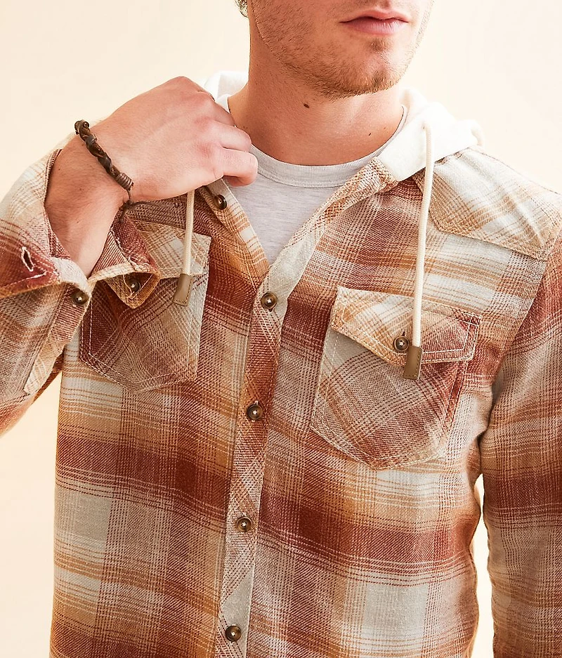Brushed Plaid Standard Hooded Shirt