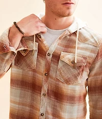 Brushed Plaid Standard Hooded Shirt
