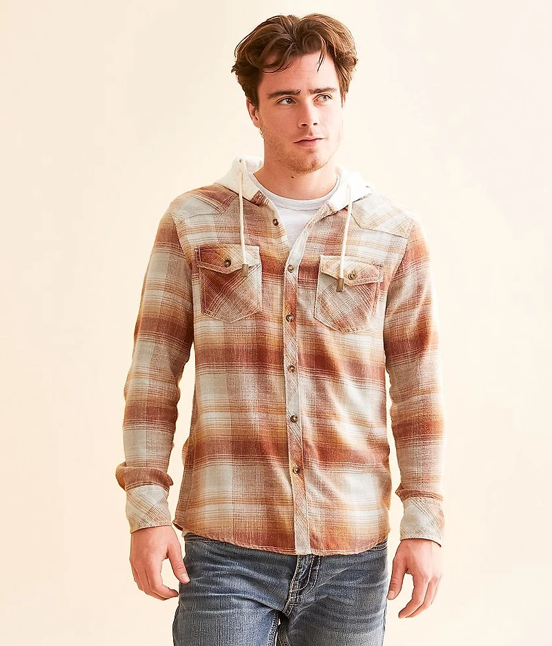 Brushed Plaid Standard Hooded Shirt