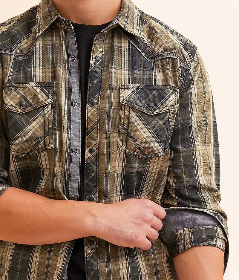 Washed Plaid Athletic Shirt