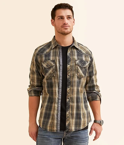 Washed Plaid Athletic Shirt