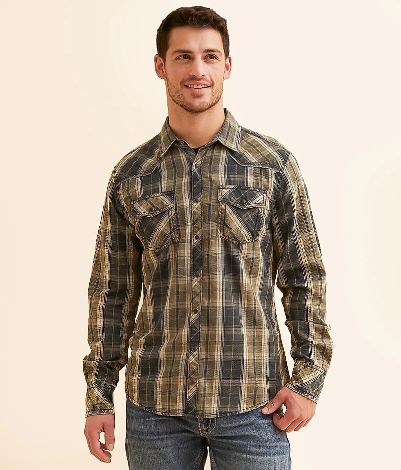 Washed Plaid Athletic Shirt