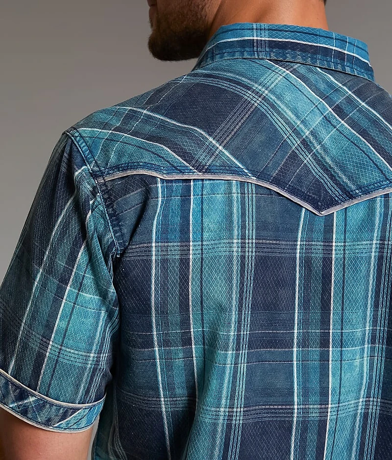 Washed Plaid Athletic Shirt