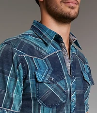 Washed Plaid Athletic Shirt