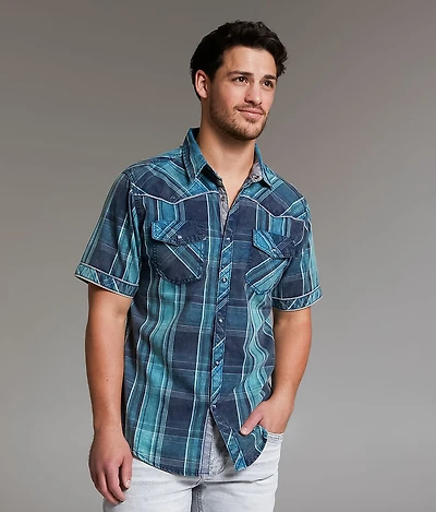 Washed Plaid Athletic Shirt