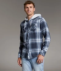 Plaid Standard Hooded Shirt