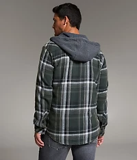 Athletic Plaid Hooded Shirt