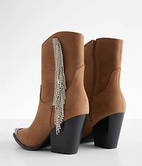 Rhinestone Fringe Western Ankle Boot