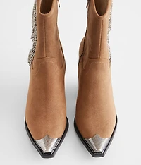 Rhinestone Fringe Western Ankle Boot