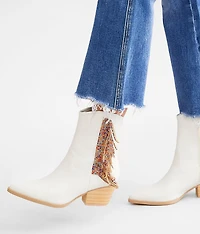 Rhinestone Fringe Western Ankle Boot