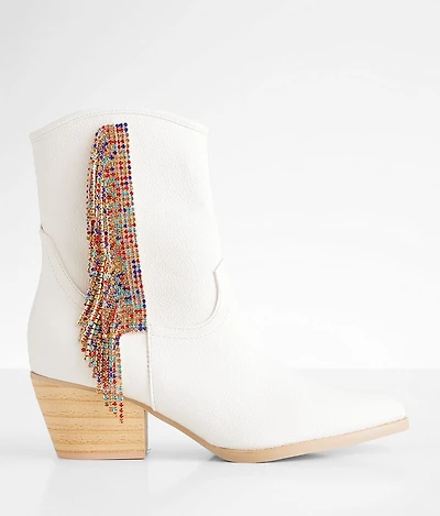 Rhinestone Fringe Western Ankle Boot