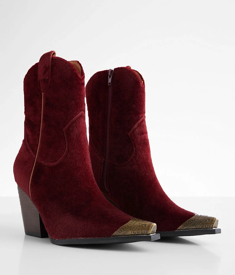 Faux Fur Western Ankle Boot