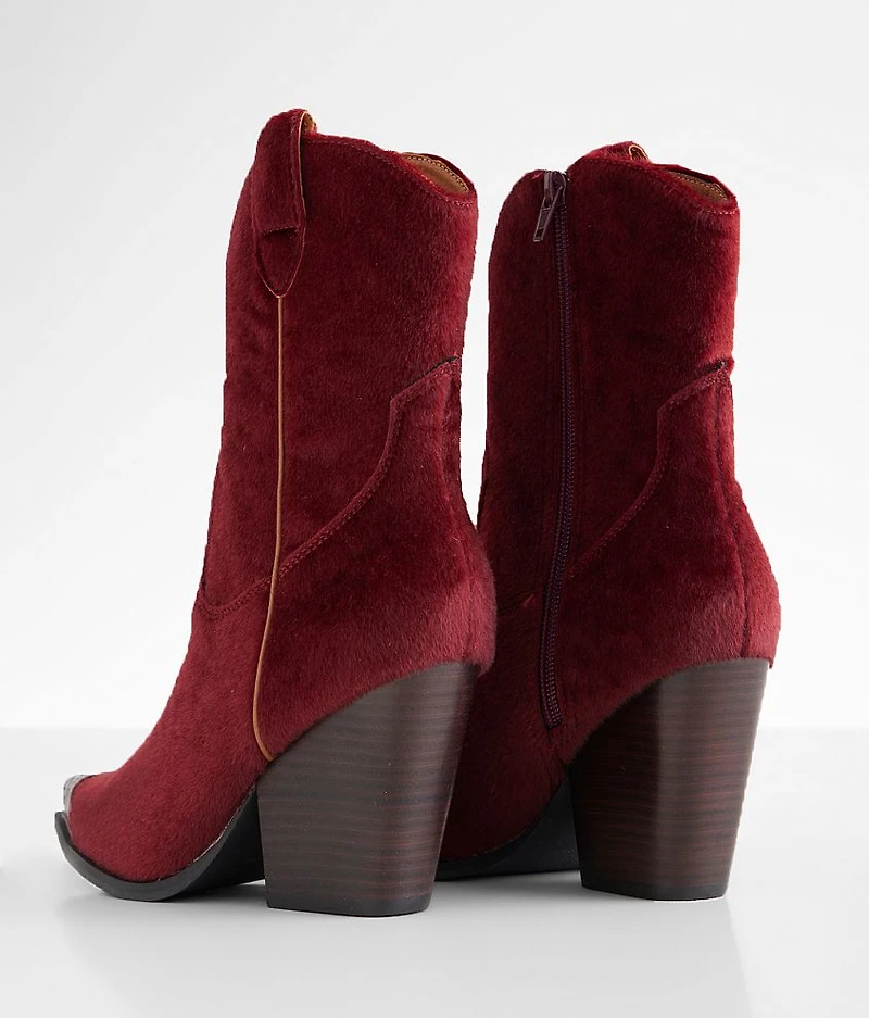 Faux Fur Western Ankle Boot