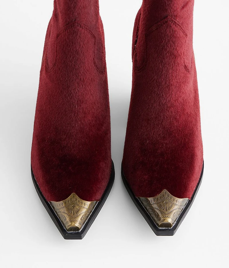 Faux Fur Western Ankle Boot