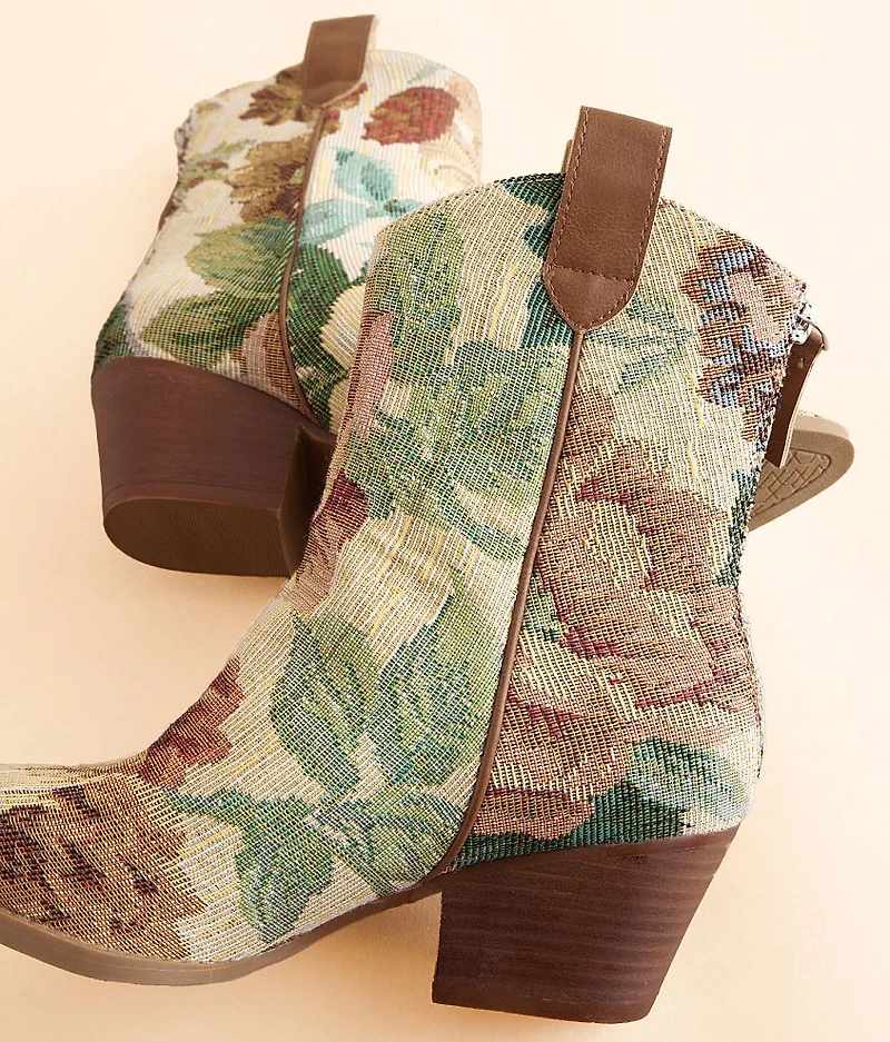 Western Floral Ankle Boot